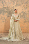 Sage Green Embroidered Luxury Maxi Dress with Organza Dupatta