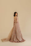 Dusty Rose Embroidered Maxi Dress with Embellished Dupatta