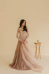 Dusty Rose Embroidered Maxi Dress with Embellished Dupatta