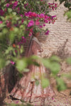 Blush Pink Embroidered Bridal Lehenga with Handcrafted Dupatta